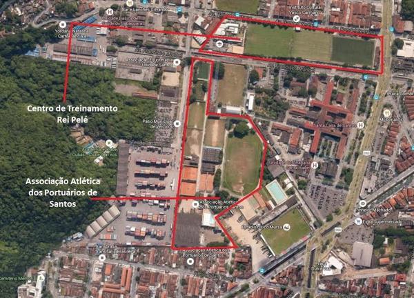 O plano está montado com o envolvimento da Prefeitura Municipal, que seria a verdadeira dona do equipamento e cederia o local ao Peixe a custo zero (Foto: Reprodução/Google Maps)