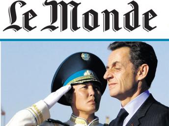 O ex-presidente da França, Nicolas Sarkozy, é manchete do jornal francês Le Monde de 8 de outubro de 2014. (lemonde.fr)